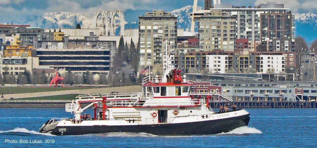 Fire boat, Leschi, patrolling Puget Sound.