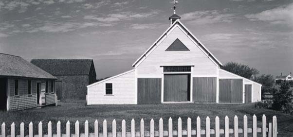 Ansel Adams photo of a white barn.