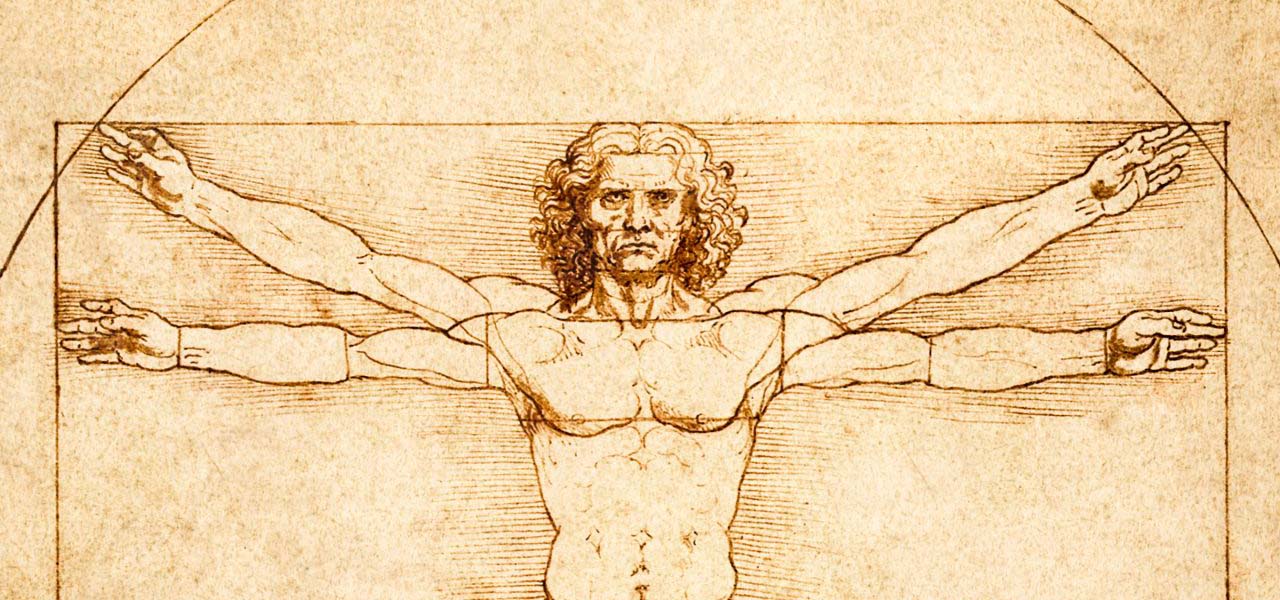 Da Vinci's famous anatomy drawing of a man.