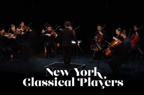 An orchestra playing.