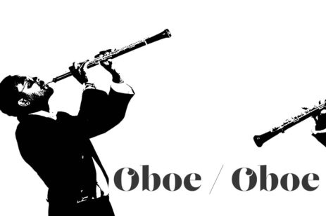 Oboe players performing.