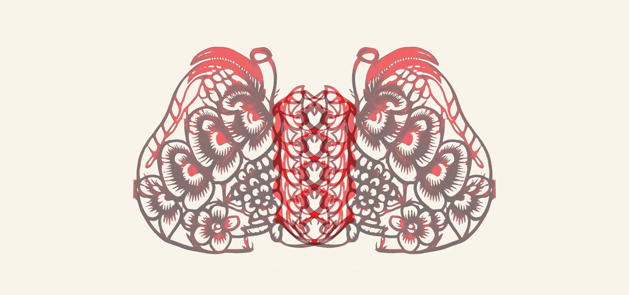 Graphic that looks like a human organ made from artistic doodles.