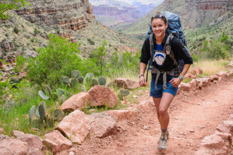 person backpacking
