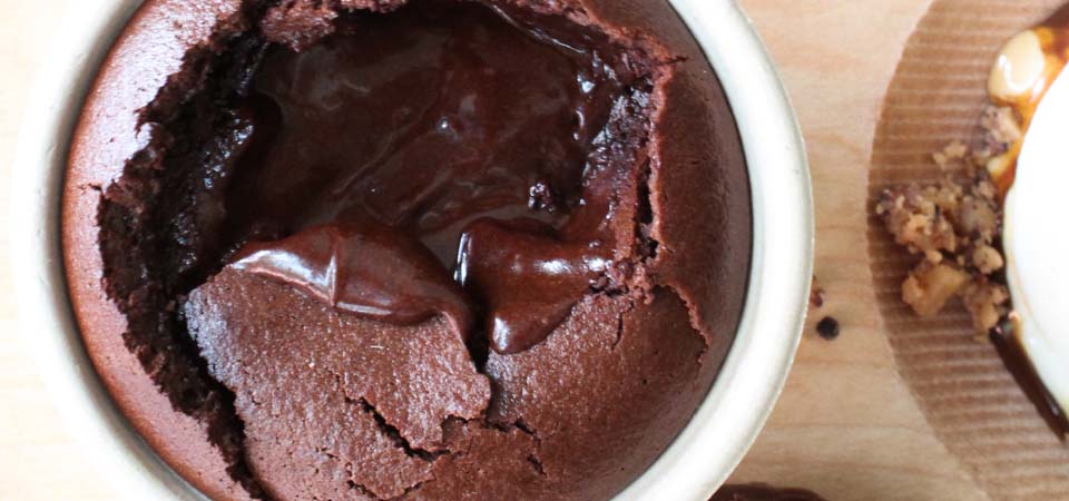 A molten chocolate cake.