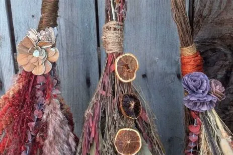 decorated brooms