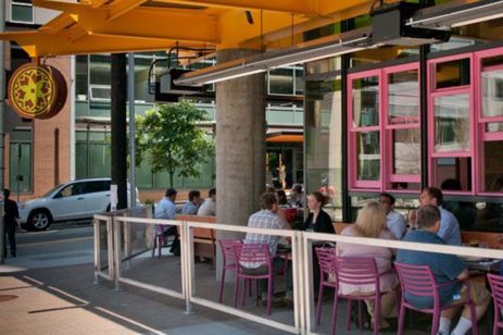 Outdoor seating at a restaurant