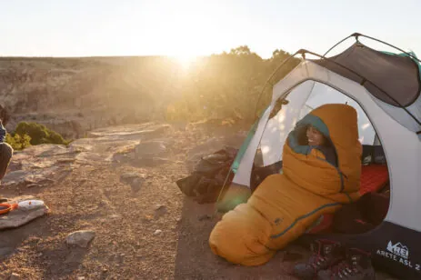 two people tent camping