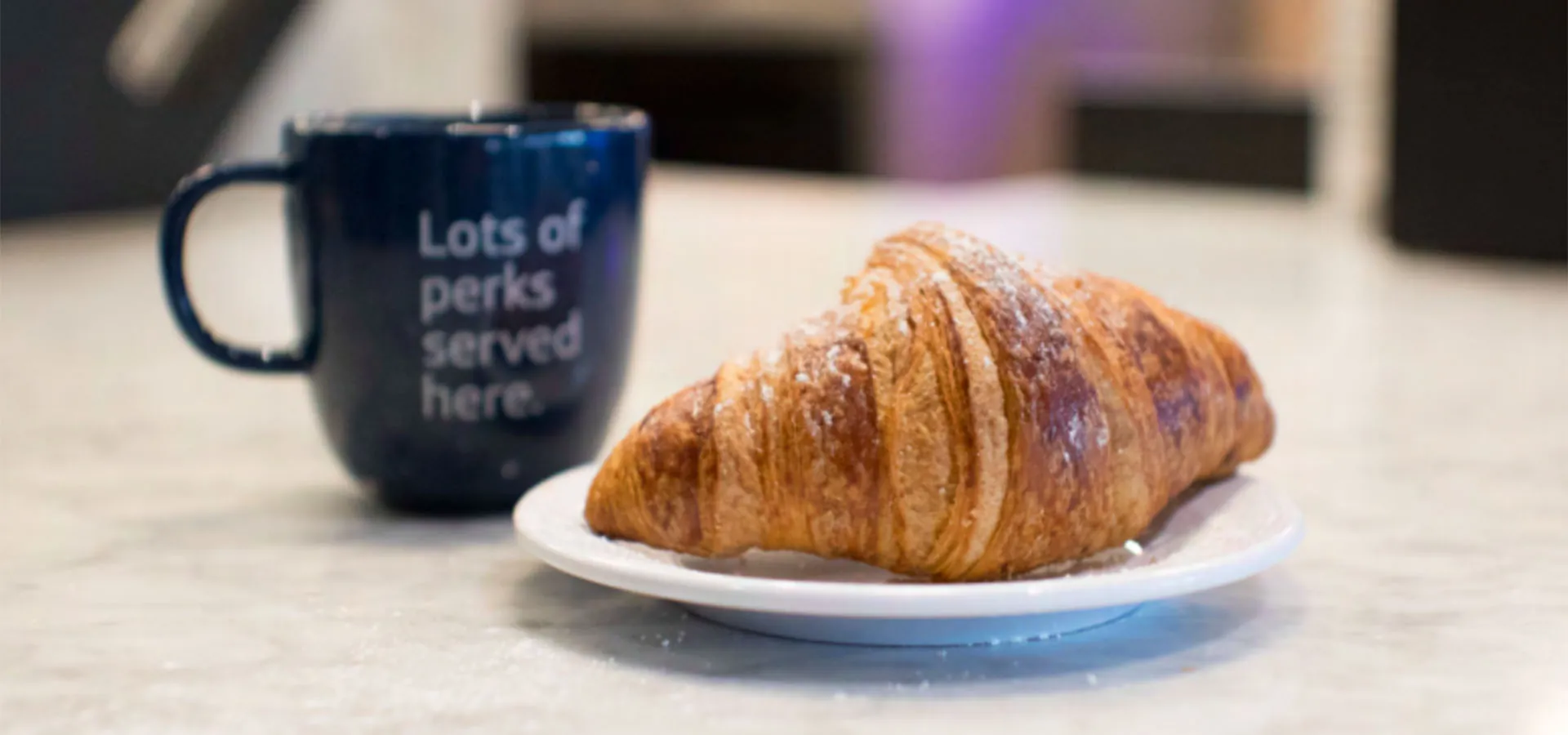 croissant and coffee mug