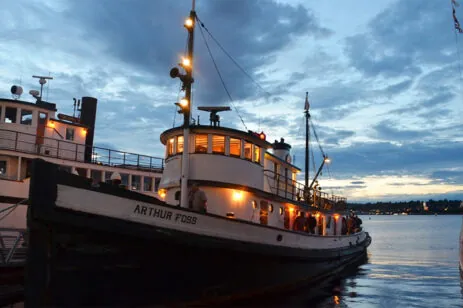 boats at dusk
