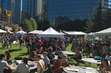 crowd of people at cider summit