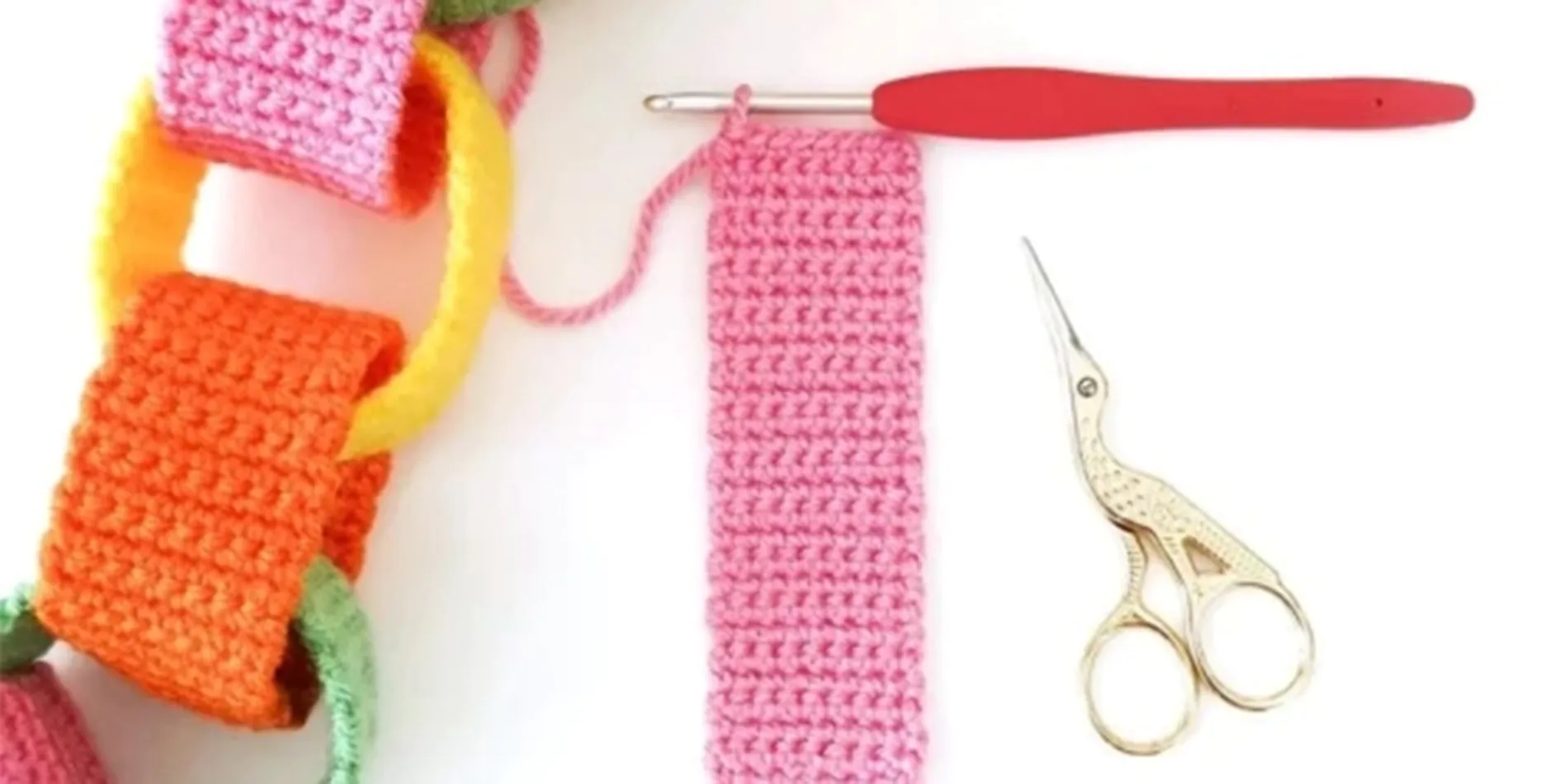 crochet sample & tools