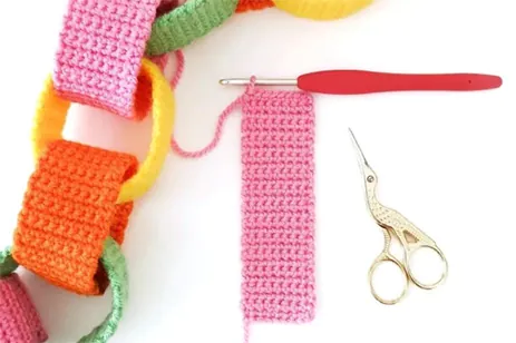 crochet sample & tools