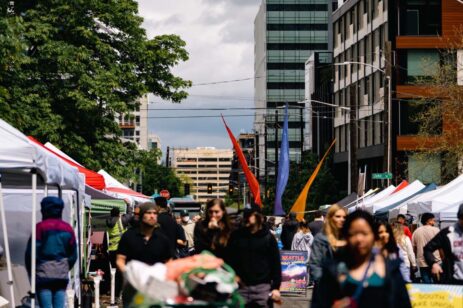 An outdoor farmer's market.