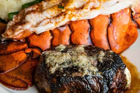 Plate of surf and turf.