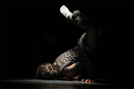 dancer on black background