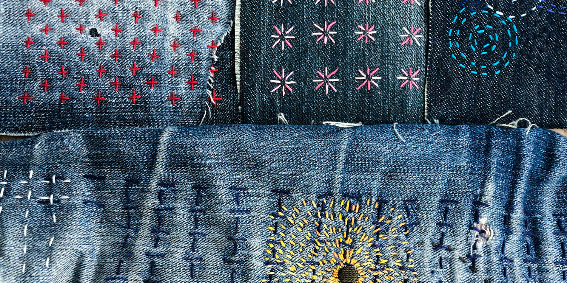 embroidered denim