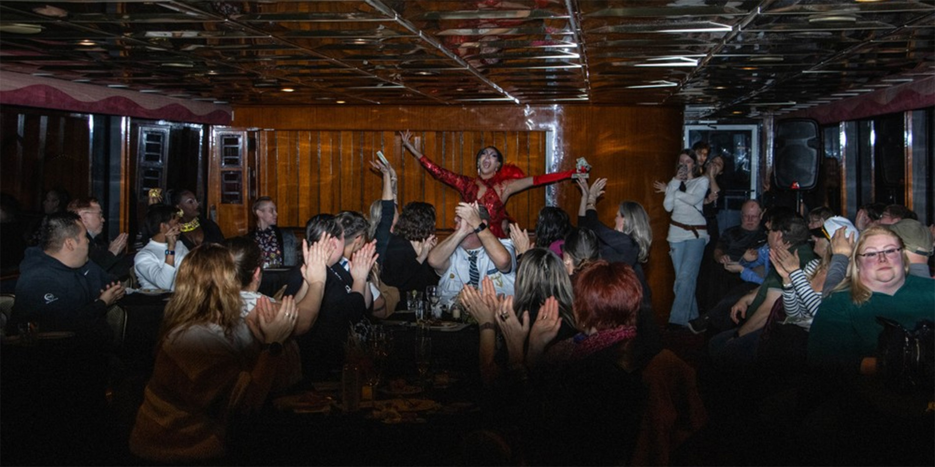 performer in front of crowd