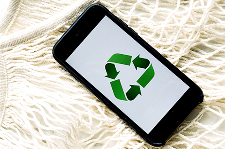 phone with eco symbol