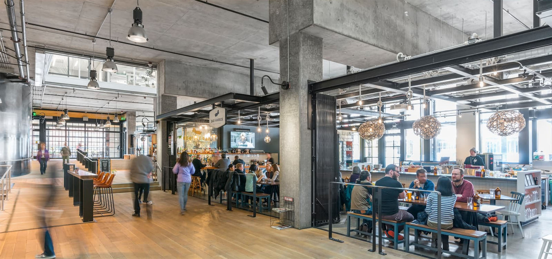 people inside market hall