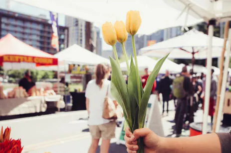 flowers at farmers market