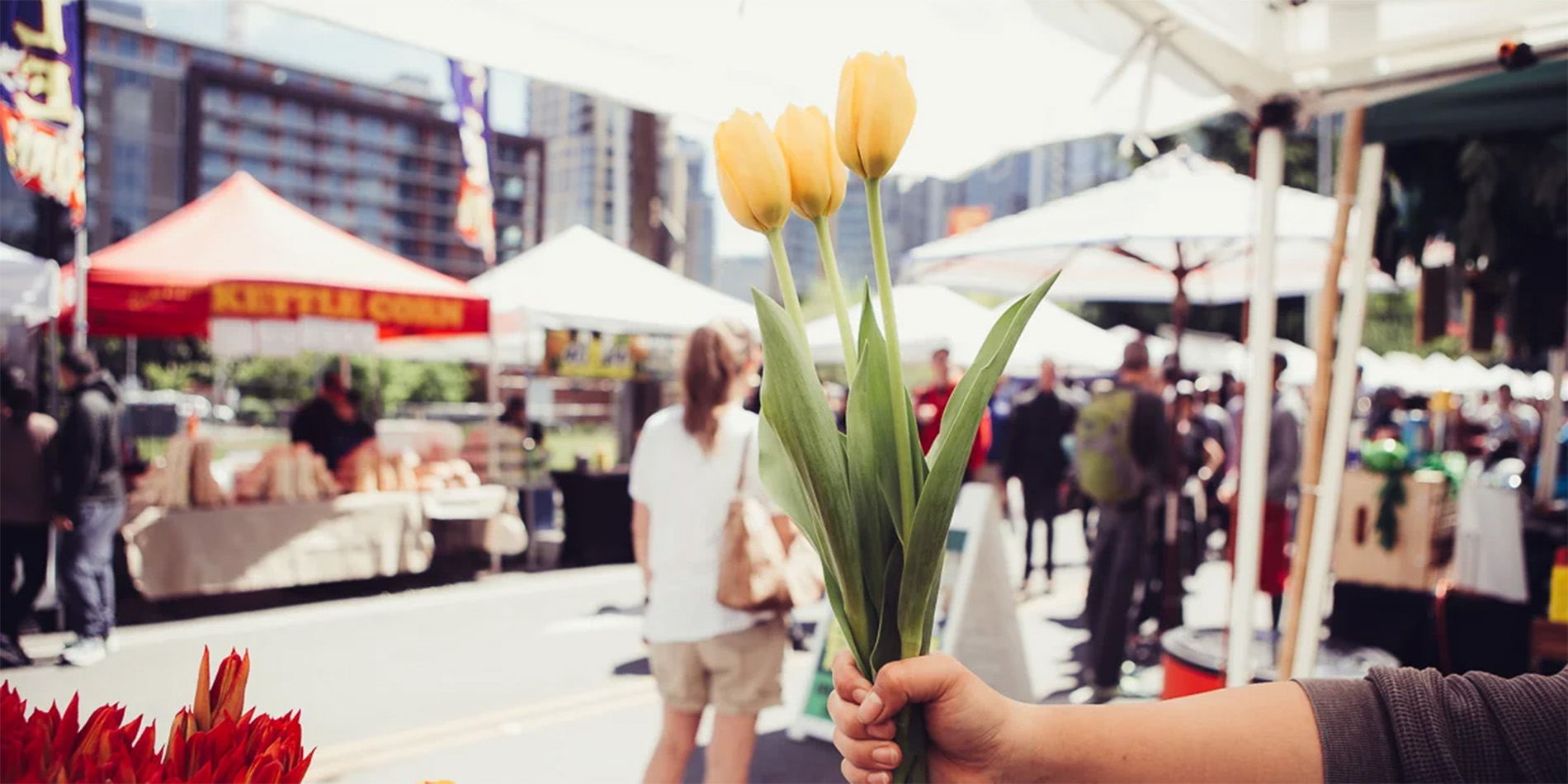 flowers at farmers market