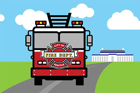 illustration of fire truck