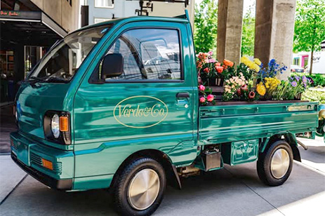 truck with flowers
