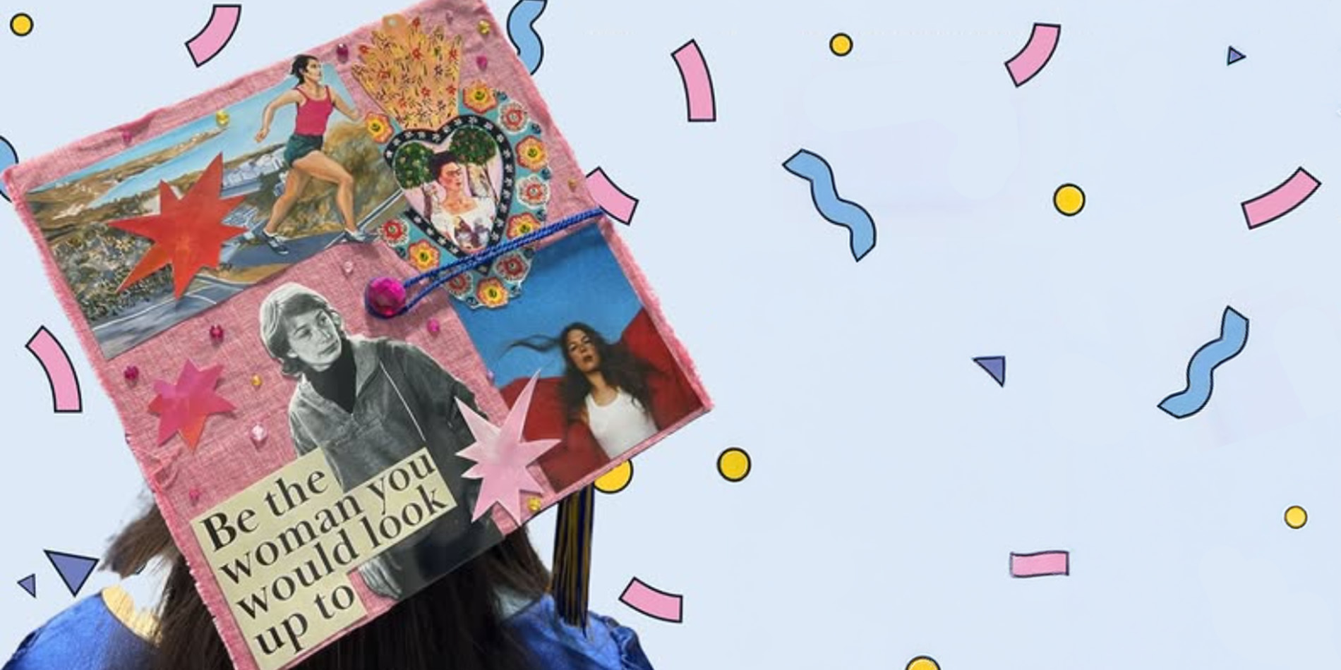 collaged graduation cap