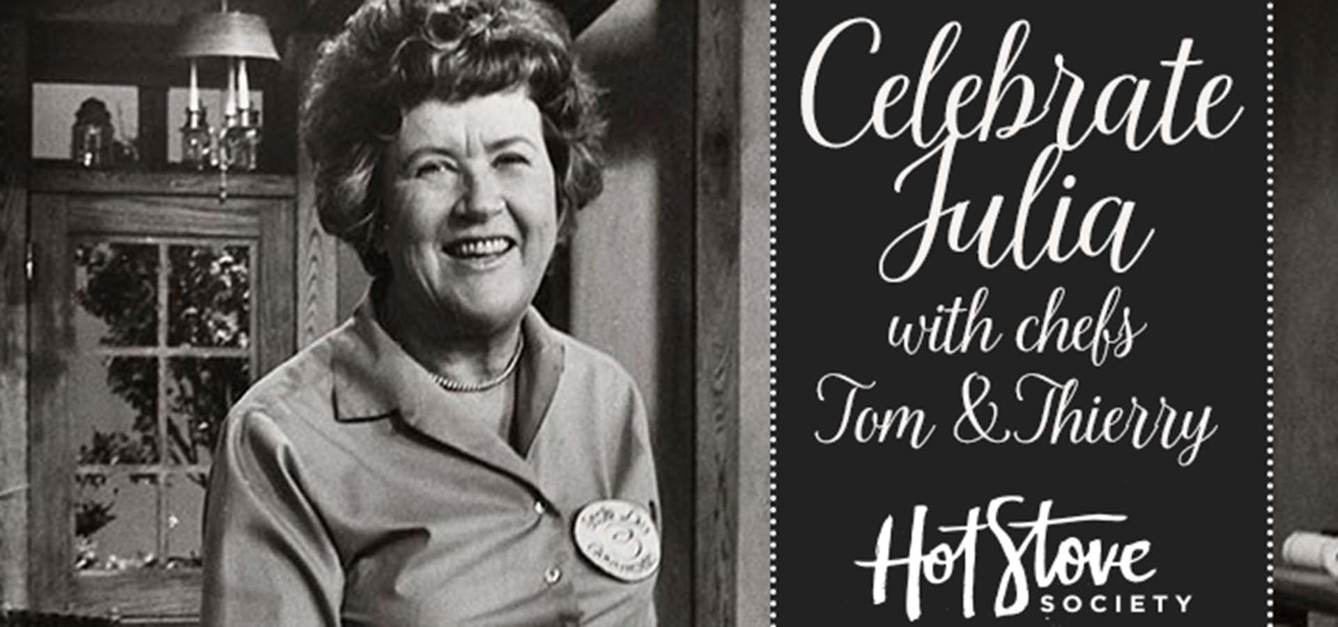 Black & white image of chef Julia Child