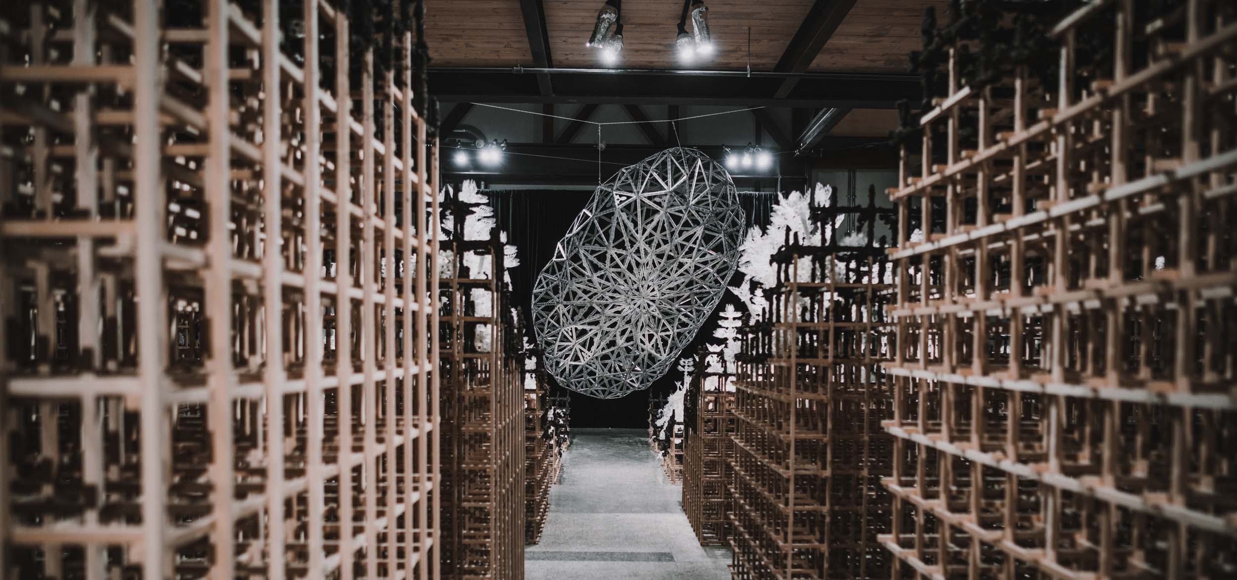 Seattle-based kinetic sculptor Casey Curran's larger aluminum sculpture called Anchor of Janus, which is modeled after asteroid Gaspra 951.