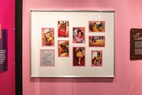 pictures on pink wall