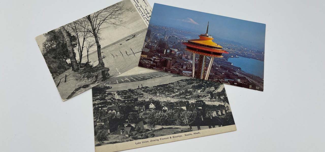 Collection of Seattle postcards.