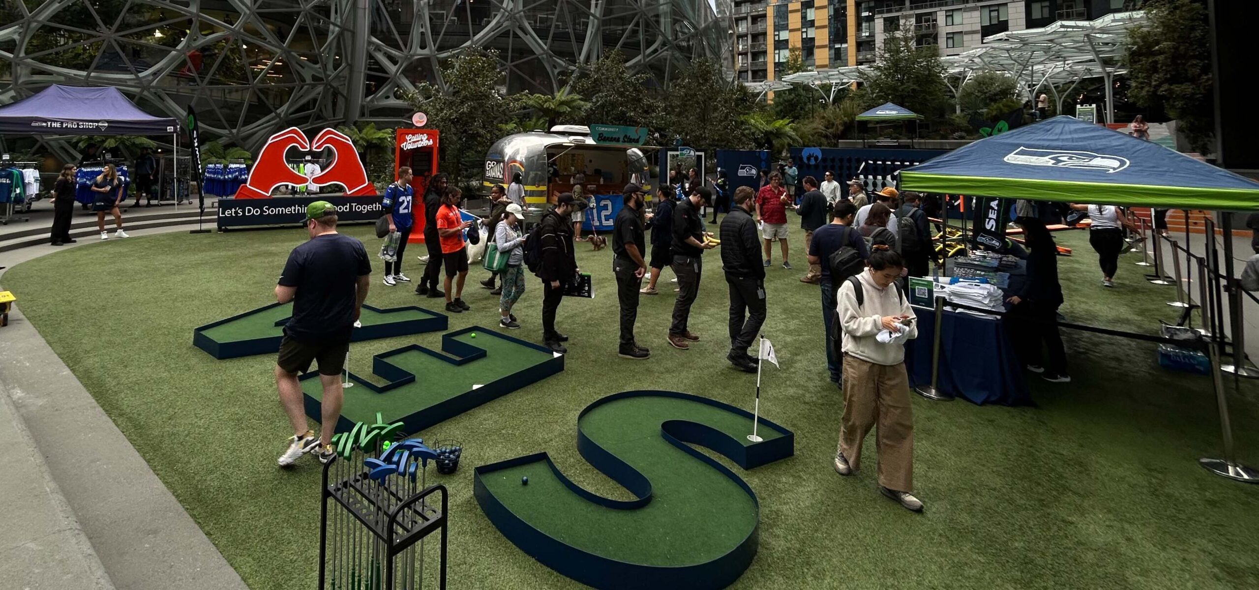 A football themed block party.