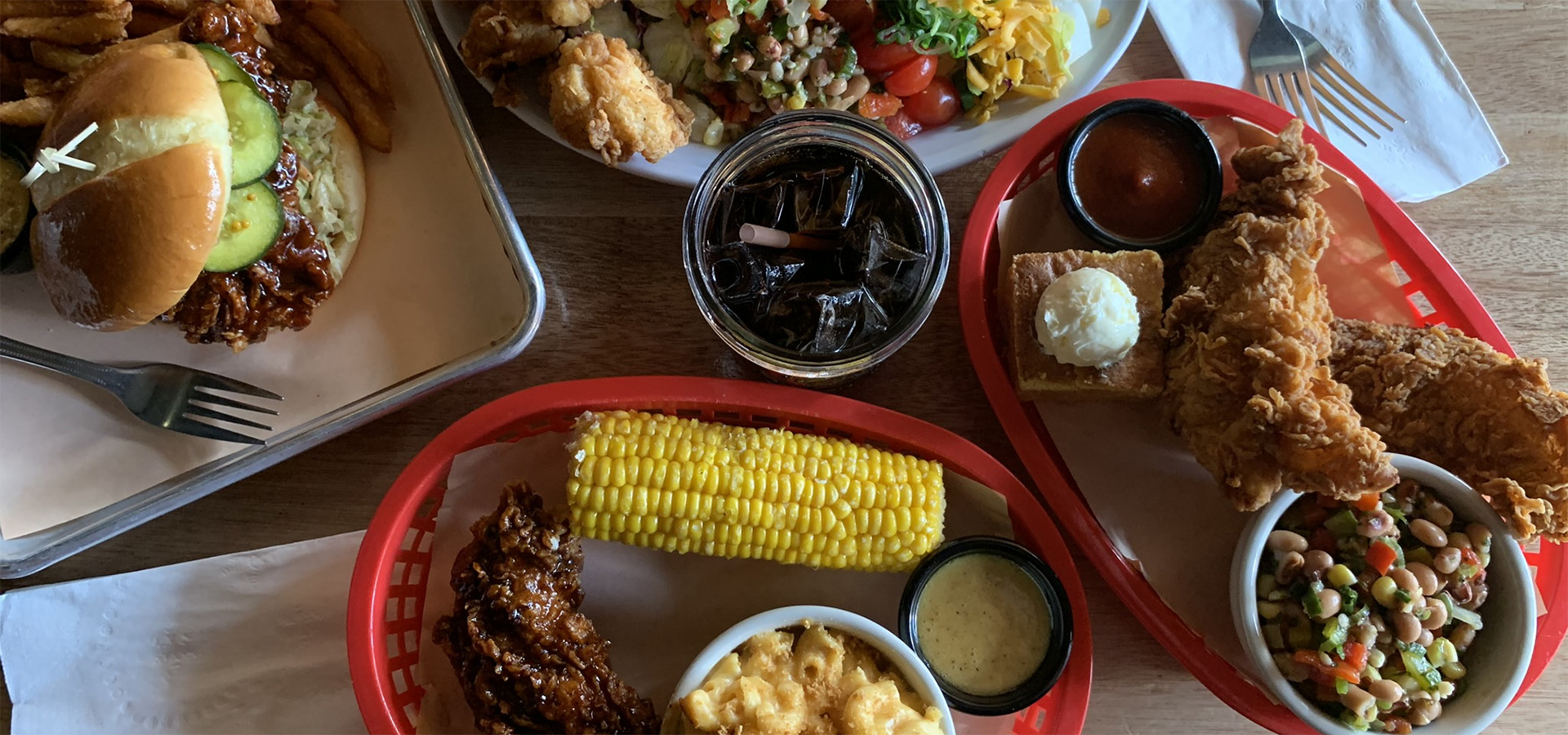 plates of bbq food