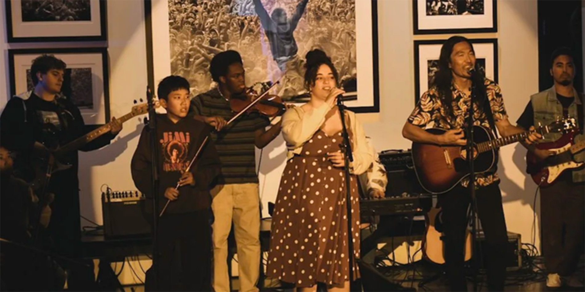 band performing