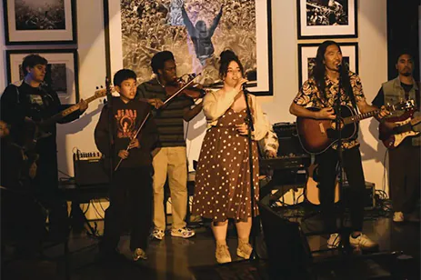 band performing