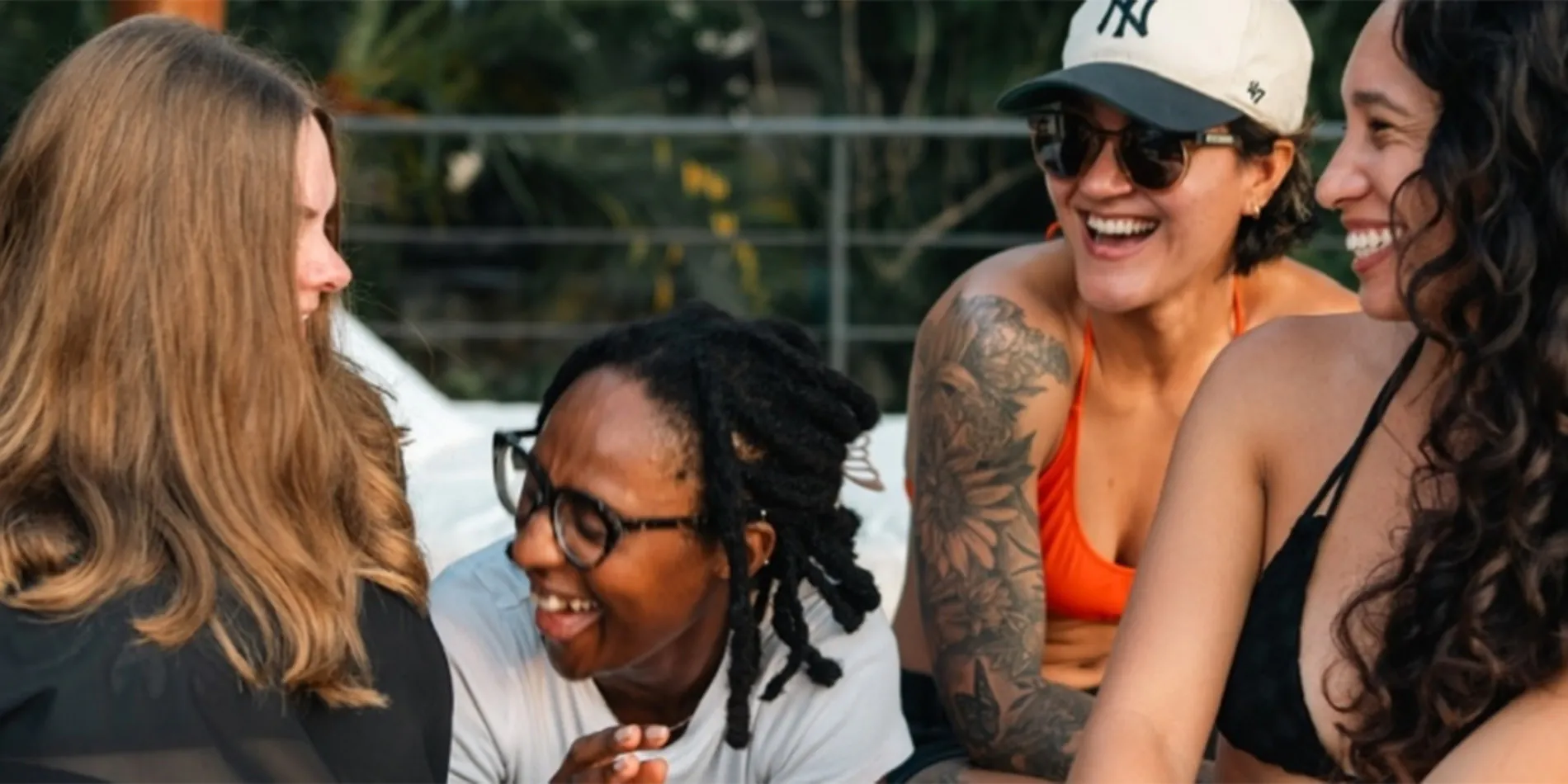 group of people laughing