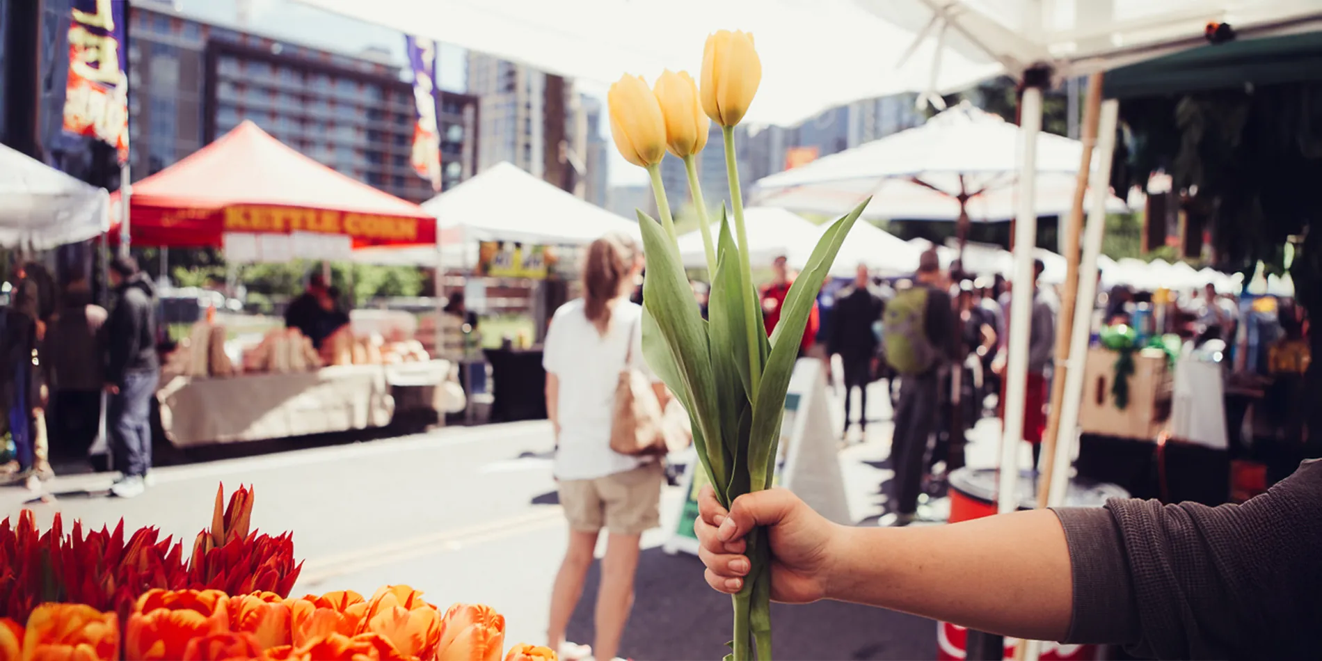 vendor booths at street market