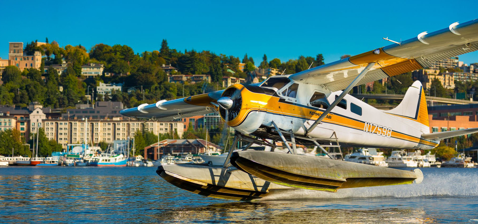 plane taking off water