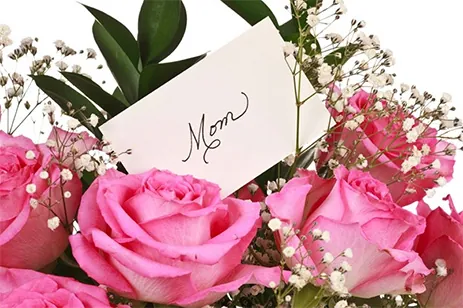 roses with mom note