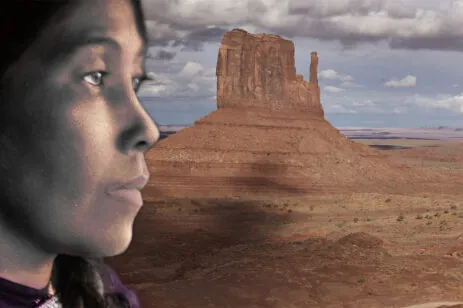 native person and desert