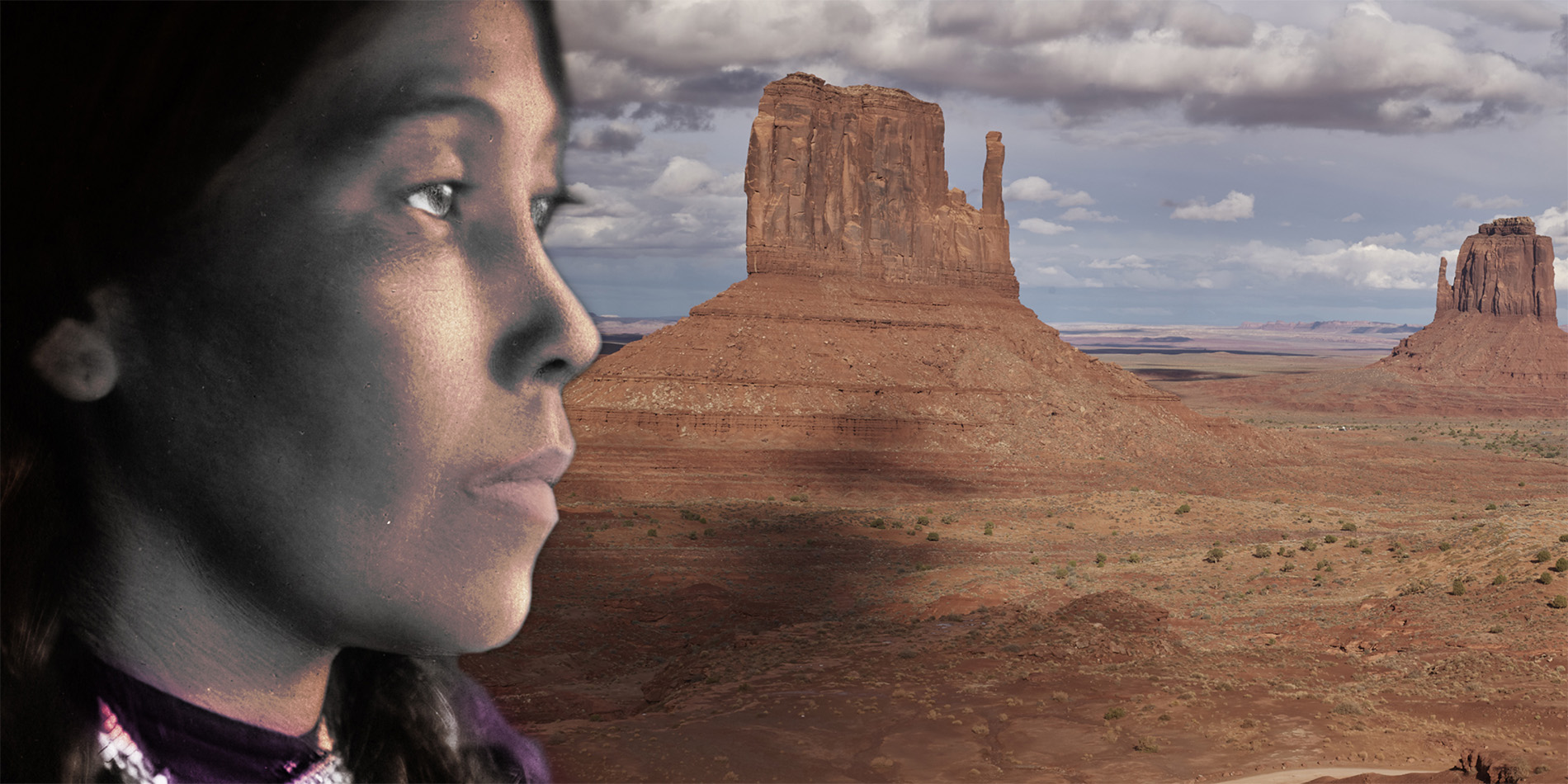 native person and desert