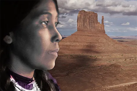 native person and desert