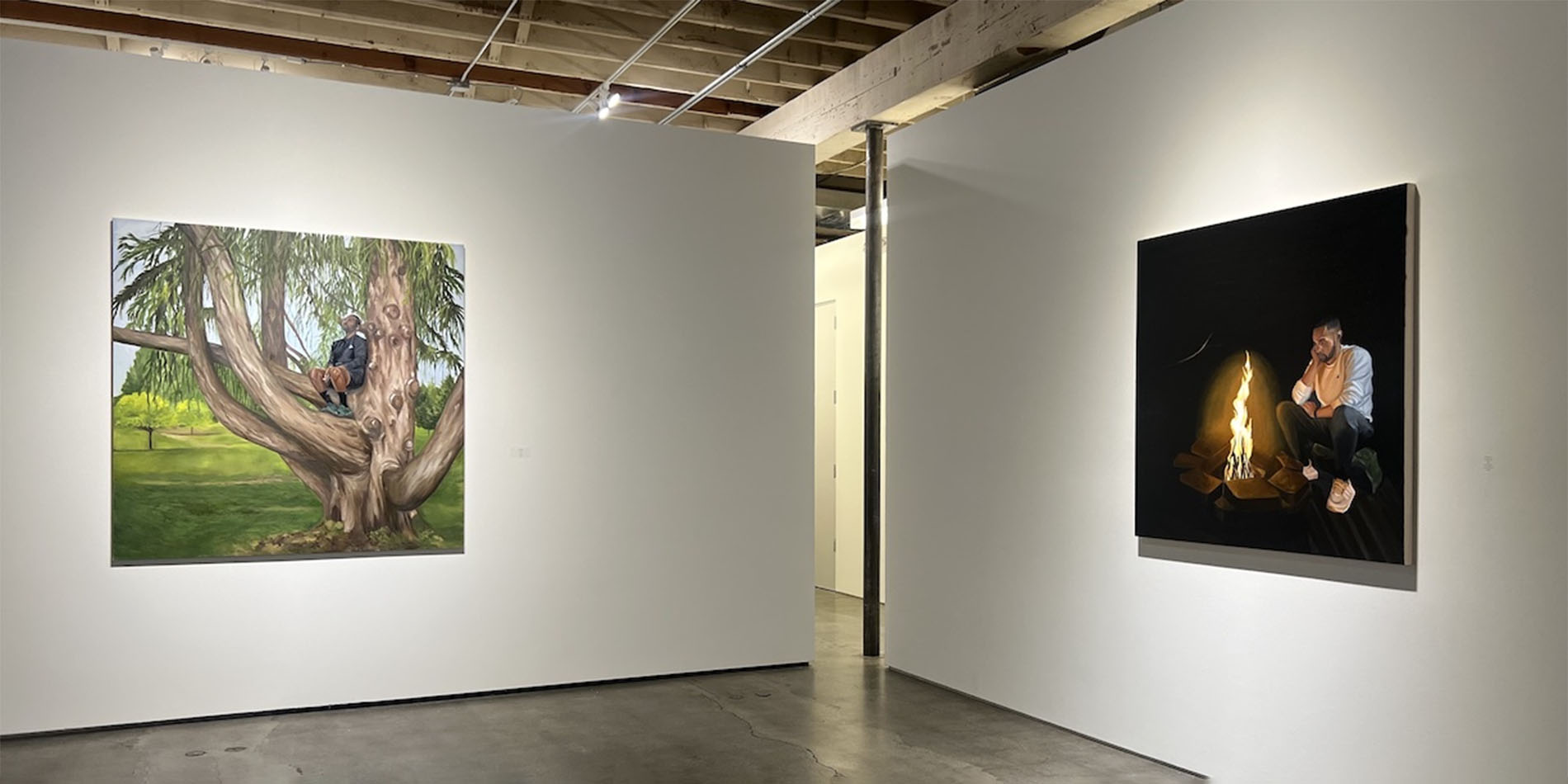 paintings on display