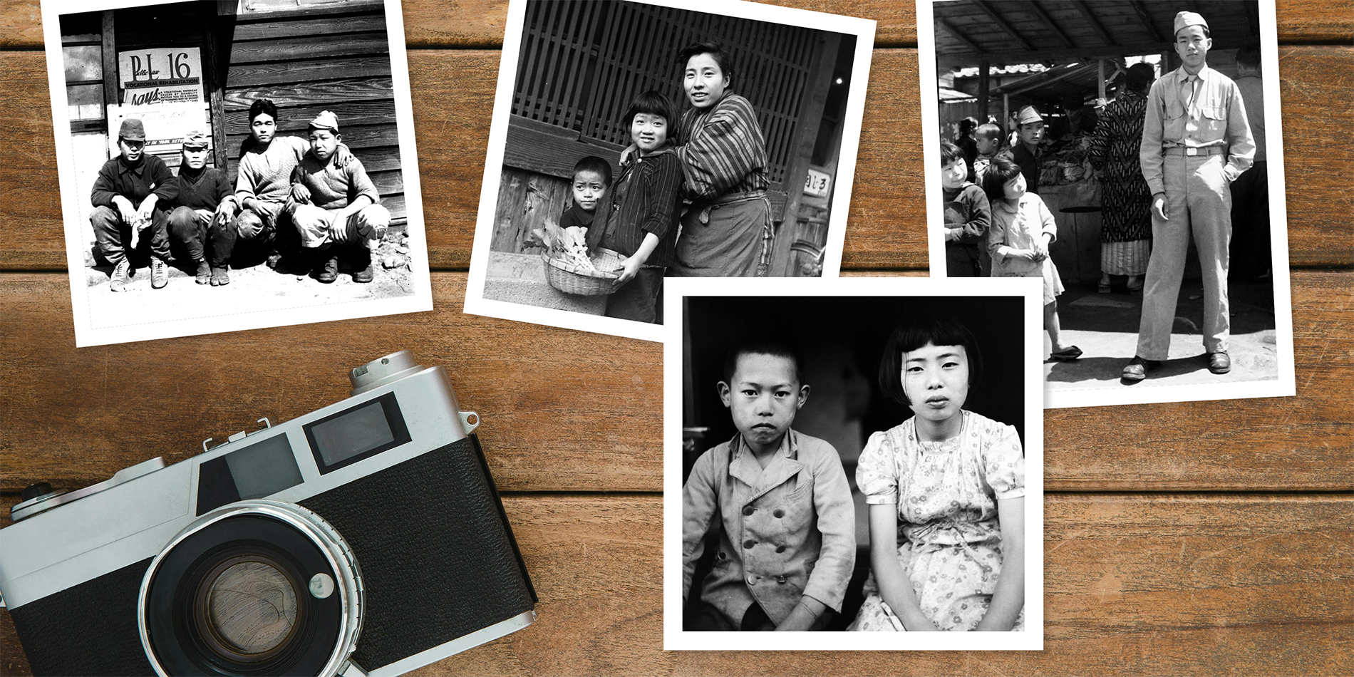 several black & white photographs