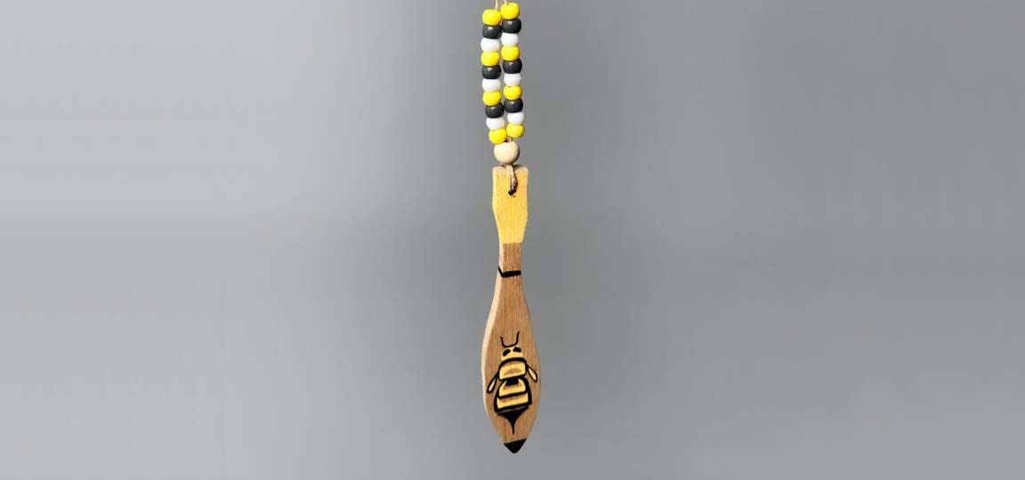 A native America paddle necklace.