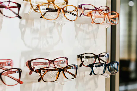 glasses on the wall