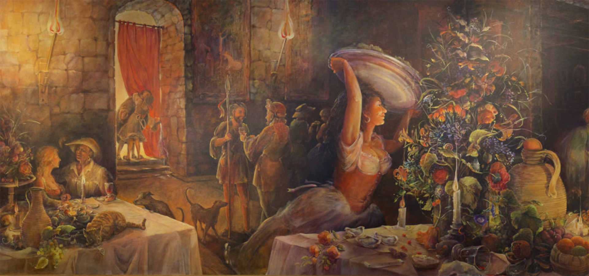 Painting of a feast