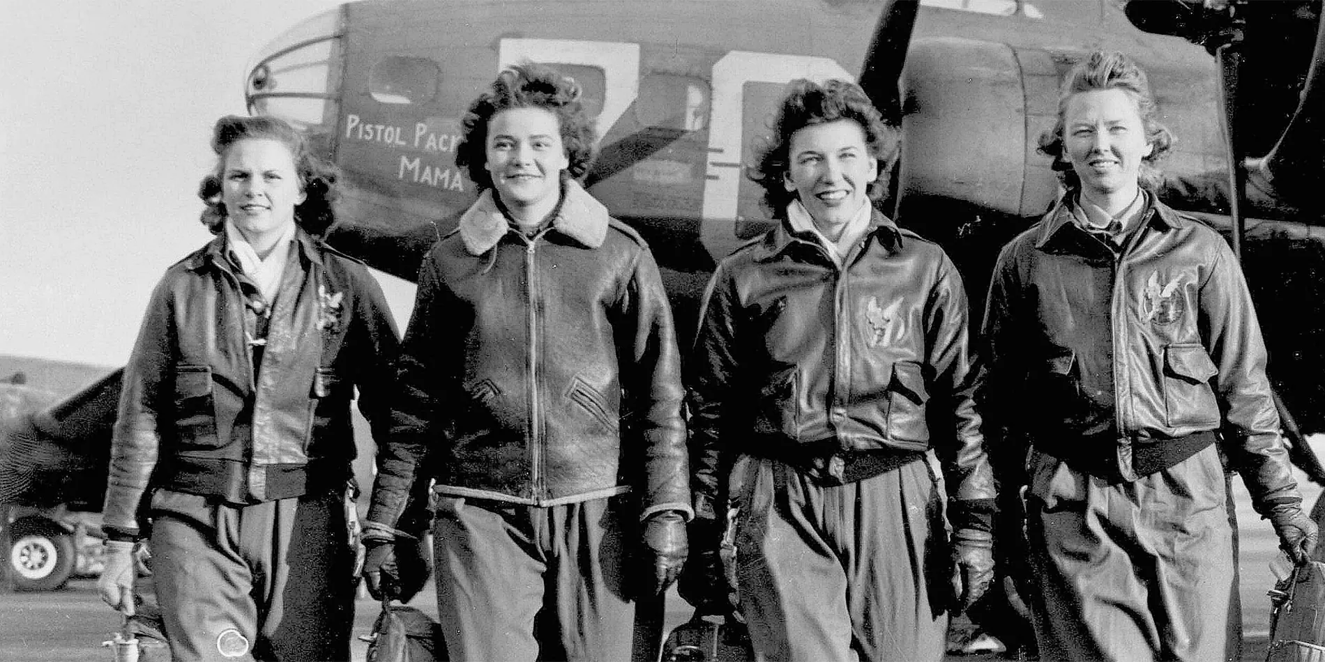 historical image of 4 female pilots