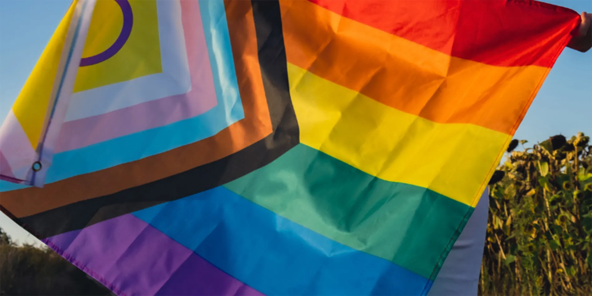 person with pride flag